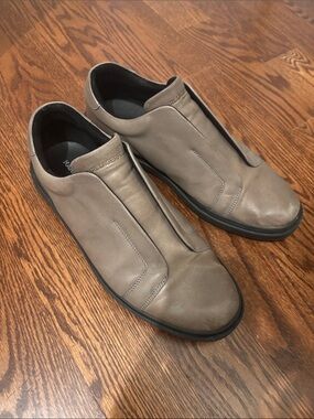 Karl Lagerfeld Men's Taupe Slip-On Leather Loafers
